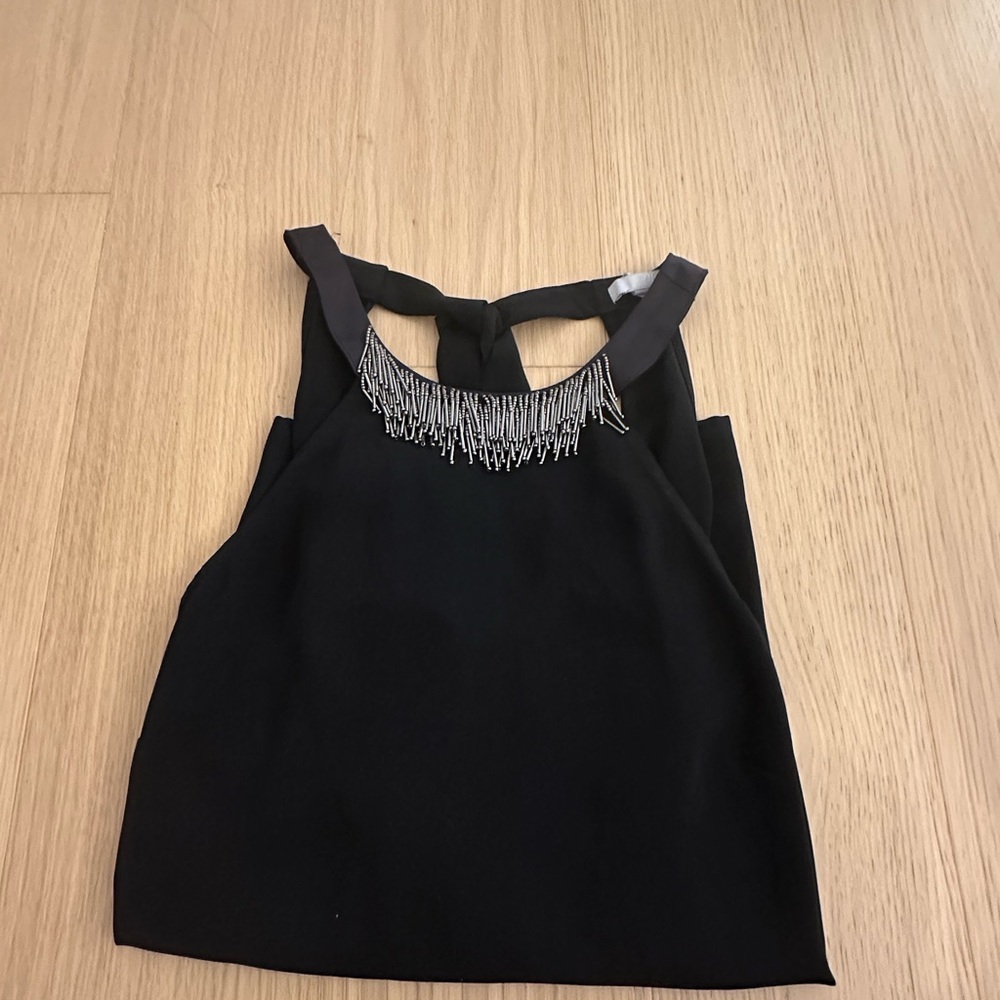 H&M Black Sleeveless Blouse with Silver Detailing